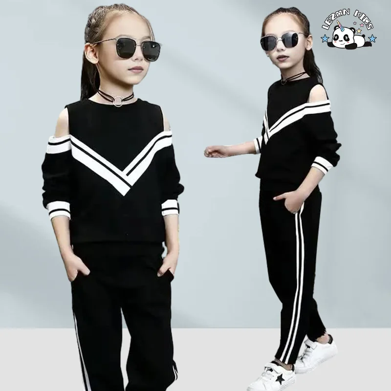 LEZONKIDS - Spring Autumn Hoodie Sports Suits Little Girls Clothing Sets Girls' Clothing SetsLong Sleeve Children Set